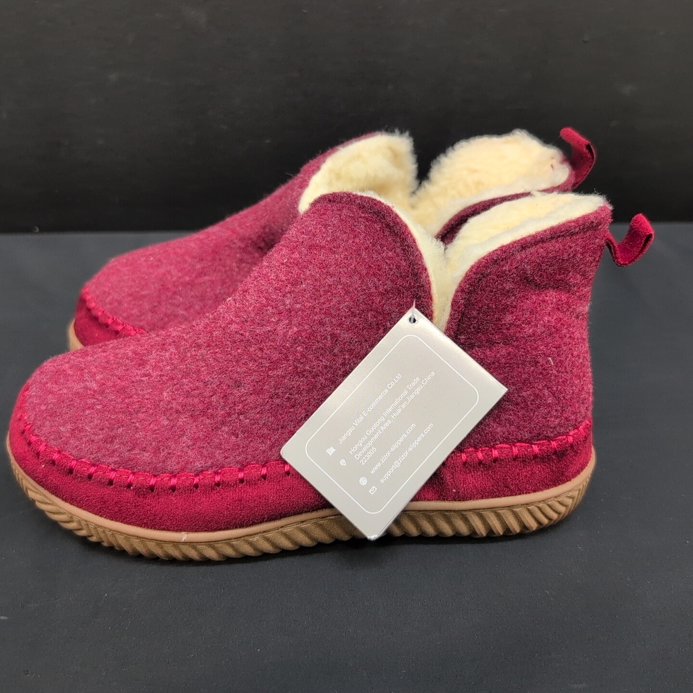 Zizor Cozy Memory Foam Toasty Slip on Women's Moccasin Boots EU 38 Wine